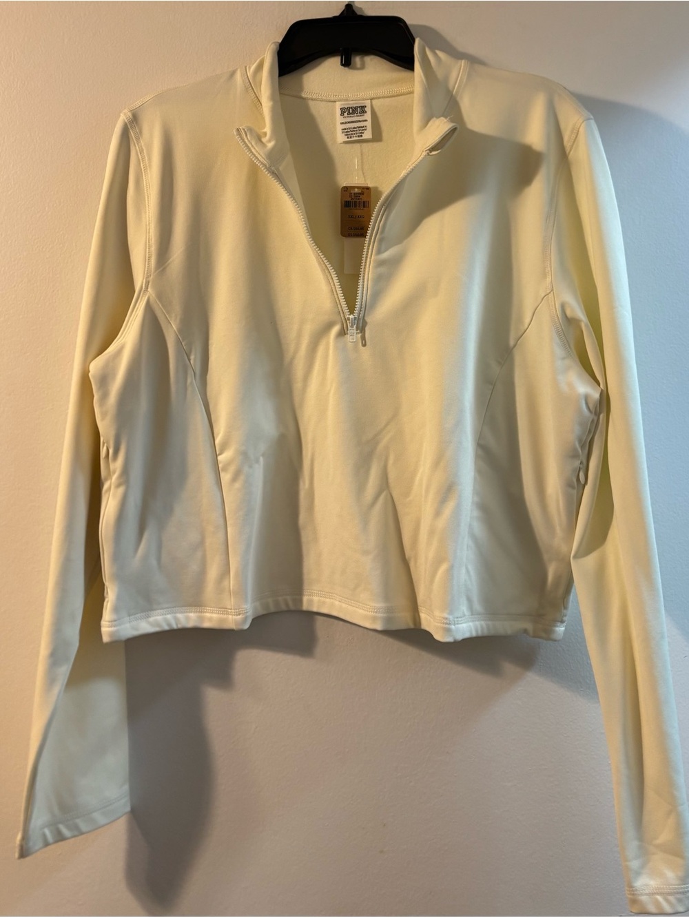 PINK Victoria's Secret Cream Quarter-Zip Pullover